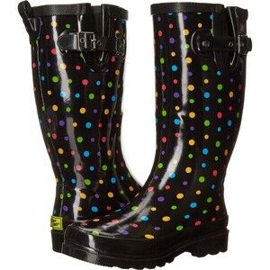 Super Cute Waterproof Rain Boots, Colorful Wellies, Size 8